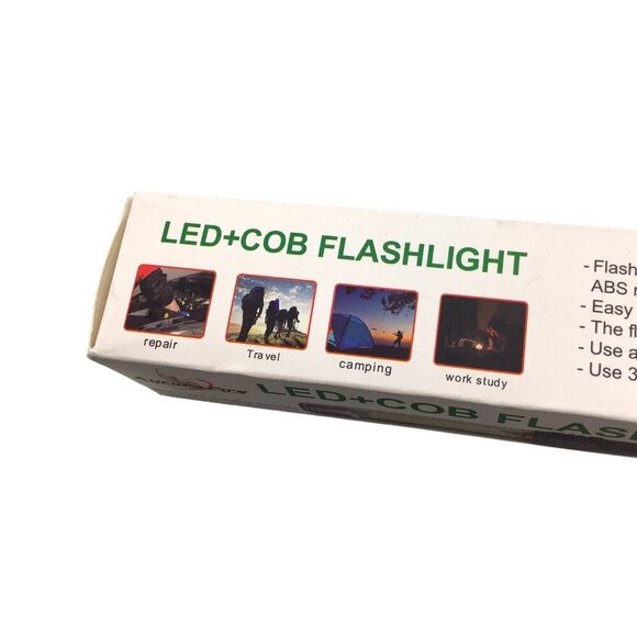 LED+COB Flashlight ABS Grip 18cm Long‎ Portable Tool Light Battery Operated - Picture 4 of 7